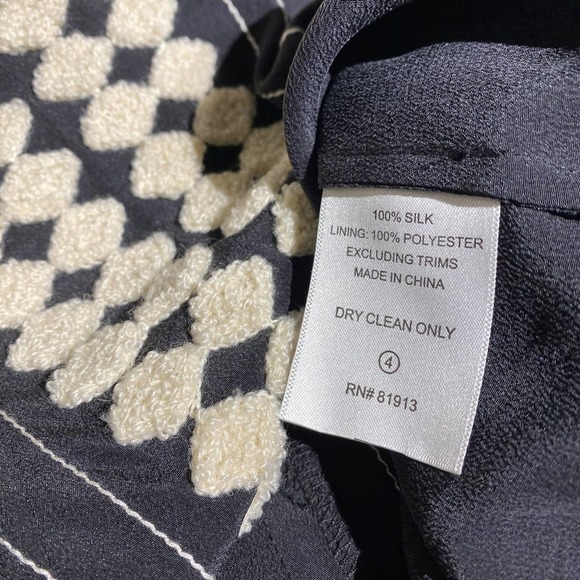 Anthro Plenty Tracy Reese Silk Fit Flare Mini Dress Short Sleeve Black 4 - Picture 8 of 11